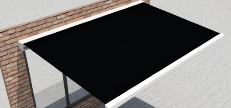 Knik Compact zonnetent - wit frame - zwarte dickson doek