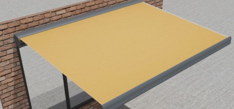 Knik Compact zonnetent - Grijs frame - Gele dickson doek