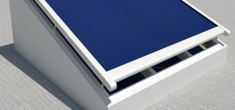 Creazza verandazonwering - Wit frame - blauwe dickson doek