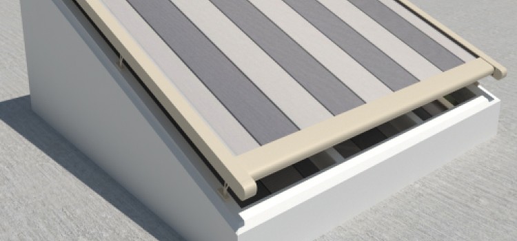 Creazza verandazonwering - Créme frame - grijs gestreept dickson doek